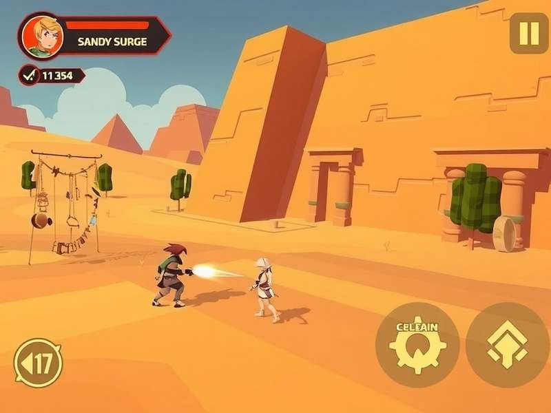 Sandy Surge Pro exploration scene showing character in ancient temple